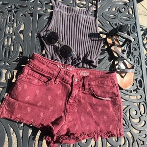 Vans paisley denim shorts